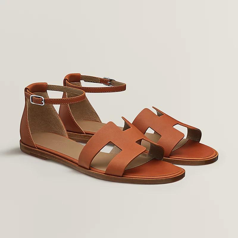 Giày Hermes Santorini Sandal Nữ Cam